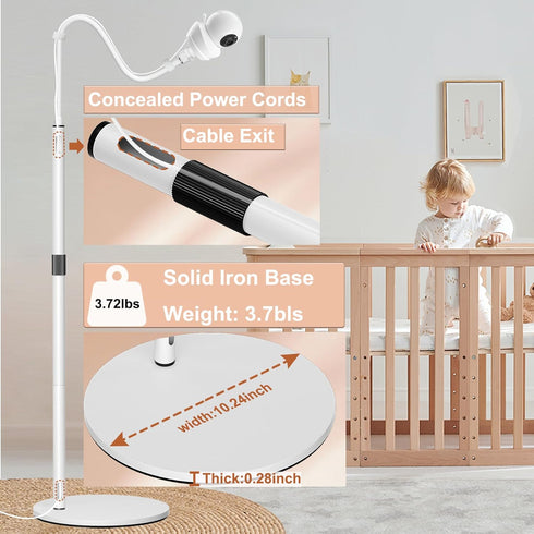Derebir HDS2 Upgraded Baby Monitor Floor Stand Holder Mount Compactible with Babysense / Max View and Pro/Prisma Baby