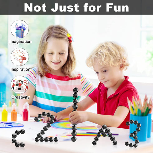 21Pcs Magnet Black Ball Fidget Toy, DIY Hematite Stones Toys for Adults, Science Kit for Anxiety Relief, Magnetic