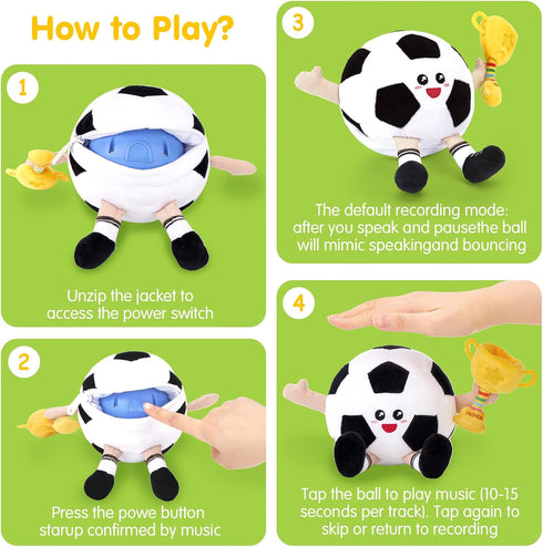 6 12 18 Tummy hahaland Baby Crawling Plush Toy for Months Musical Dancing Bouncing Toys, Voice Repeat Interactive Time