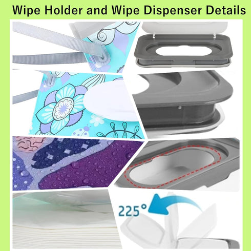 2Pcs Counter Wipes Dispenser with Portable Travel Refillable Wipe Holder,Reusable Wipe Holder Box Flushable Wipes Case