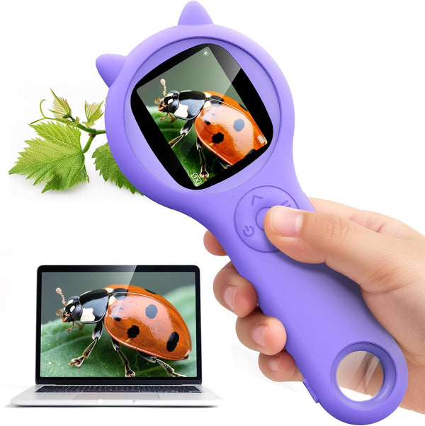 Ashfly Microscope for Kids - Electronic Handheld Magnifying Glass for Children-STEM Outdoor Science