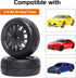 12mm Hex 1/10 On Road Wheels and Tires Soft With Foam Inserts for RC Touring Car Traxxas 4tec 2.0 Tamiya TT02 TT01 Drift, Set of 4 by GoHobby