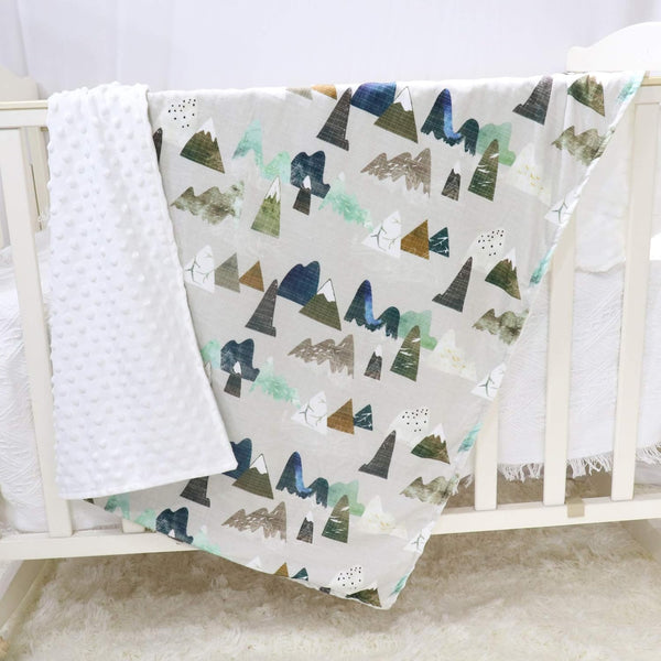 TANOFAR Baby Blankets, Adventure Mountains Fleece Toddler Blanket for Boys Girls, Dotted