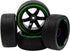1/10 RC Drift Car Tires 12mm Hex Hub Wheel Rims & Hard Plastic Tyre 6 Spoke Compatible with Traxxas HSP Tamiya Kyosho HPI Redcat 1/10 On-Road RC Drift Drifting Car (Green) by HIRCQOO