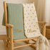 Cozy 28x36 Personalized Baby Knit Blanket Custom Embroidered Name, Heart Pattern, Soft Cotton Yarn, & Breathable