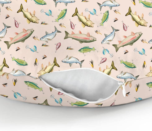 Fishing Baby Nursing Pillow Covers for Boy Girl Freshwater Fishes Lures Nursing Slipcovers for Breastfeeding Pillows