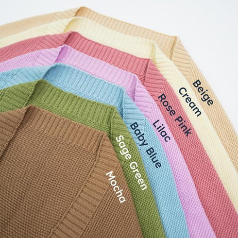 Cozy 30 30 Inches Baby Knit Blanket Soft Cotton Lightweight Newborn Blanket for Crib Stroller Toddler Nursery Shower