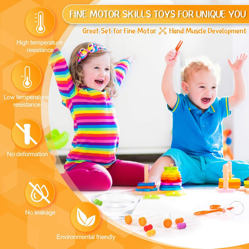Weewooday 14 Pieces Motor Skill Tool Set, Science Learning Tools for Kids, Includes Test Tubes and Droppers