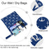 visesunny 2Pcs Classic Anchor Dark Blue Wet Bag with Zippered Pockets Washable Reusable Roomy