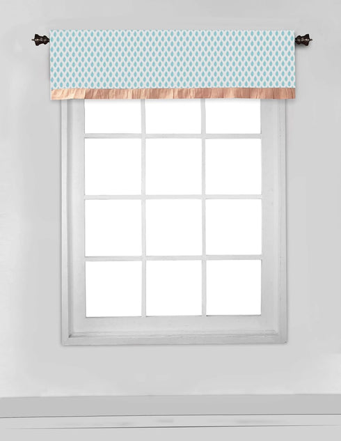 Bacati Paisley Sophia Aqua/Coral Rod Pocket Window Valance