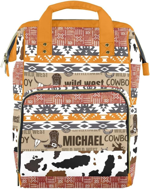 Noverbibi Custom Diaper Bag - Personalized Cowboy Baby Bag with Name, Mommy Daypack,