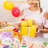 SQEQE Kawaii Cat Stuffed Animal, 10 Inch Plushie with Golden Crown, Birthday Party Decoration Gift for Kids