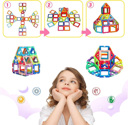 Magnetic Tiles for 3-8+ Year Old Boys Girls, Upgrade Magnetic Building Blocks Set Educational STEM Toys (40PCS)