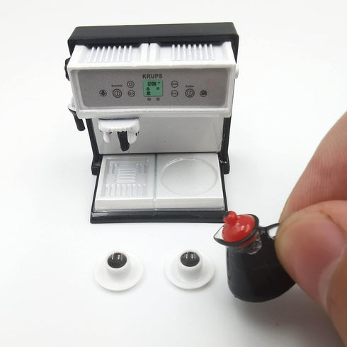 1:12 Dollhouse Miniature Coffee Machine, Simulation Coffee Maker with Coffee Pot for Kids Indoor Play