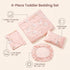 Set, 4 Set, JSD Pink Unicorn Toddler Bedding Piece Bed-in-a-Bag Toddler Microfiber Comforter Sheet All Season Machine