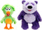 Donkey Hodie 8" Twin Pack Plush Doll, Purple Panda & Duck Duck Toys for Kids