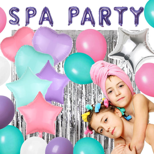 42 Pcs Spa Party Decorations - Balloons for Spa Theme Birthday Party Supplies, Lipstick Cosmetics Balloons for Girls