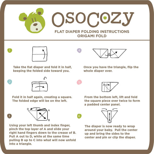 OsoCozy (6 Pack) 27 27 Inches, 100% Unbleached Birdseye Flat Cloth Diapers - x One-Layer Flat Cloth Baby Nappies Made