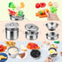 Hohosunlar Set, 38Pcs Sets Playset Kids Pretend Play Kitchen Accessories Stainless Steel Play Pots Pans for Kids, Toy
