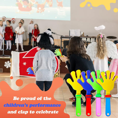 Sratte 80 Pcs Mini Hand Clappers Noisemakers, 9.5 Inch Bulk Clappers for Party Favors and Sporting Events
