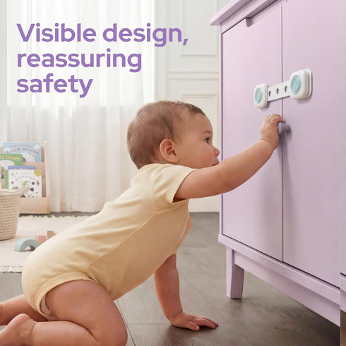 lalalark 8 Pack 2 3M Magnetic Cabinet Locks Baby Proofing with Keys, Adhesive No Drill Child Proof Cabinet Locks