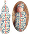 Vintage British Flag Newborn Swaddle Blankets Hat Sets Soft Baby Receiving Blanket