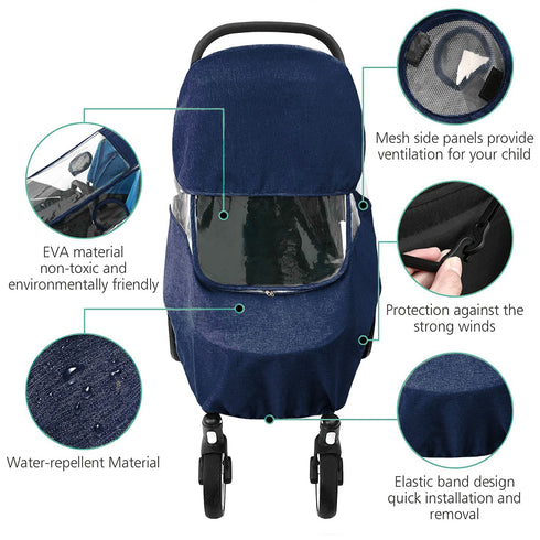 Miracle Baby Stroller Rain Cover, Universal Stroller Cover for Rain, Baby Travel Weather Shields Windproof