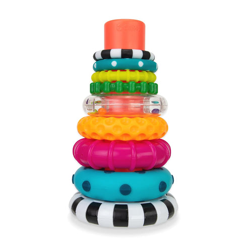 Sassy Stacks of Circles Stacking Ring STEM Learning Toy, Age 6+ Months,