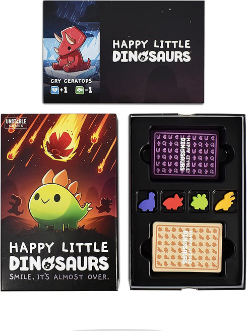 Happy Little Dinosaurs Base Game - Competitive Sabotage Funny Card Game for Kids, Teens, and Adults