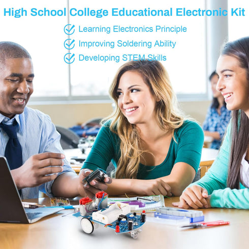 MiOYOOW Soldering Practice Kit, DIY Smart Car Robot Kit for School Competition, STEM Education for 10+ Years Old