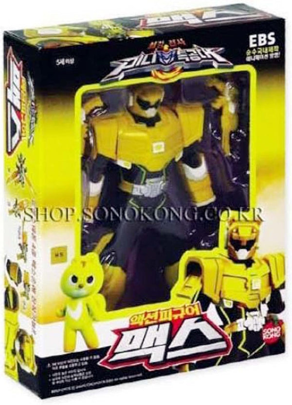 Miniforce Max Korean Robot Action Figure, Yellow 5.5" with 4 Weapons, 14 Joints Move (Single Product)