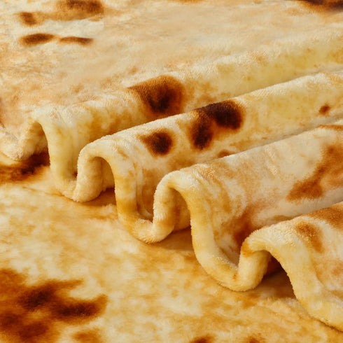 Burritos Tortilla Throw Blanket, 300GSM Double Sided Funny Gift Throw with Burrito Pouch, Realistic Super Soft Taco
