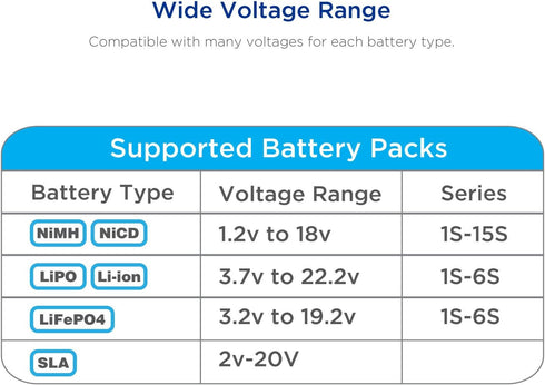 Tenergy 1S-6S Digital Battery Pack Charger - Li-Fe/Li-PO/NiCd/NiMH Packs Balance Charger Discharger with