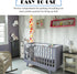 Large Gray Fabric Crib Diaper Organizer - Bedside Storage Pouch for Nursery