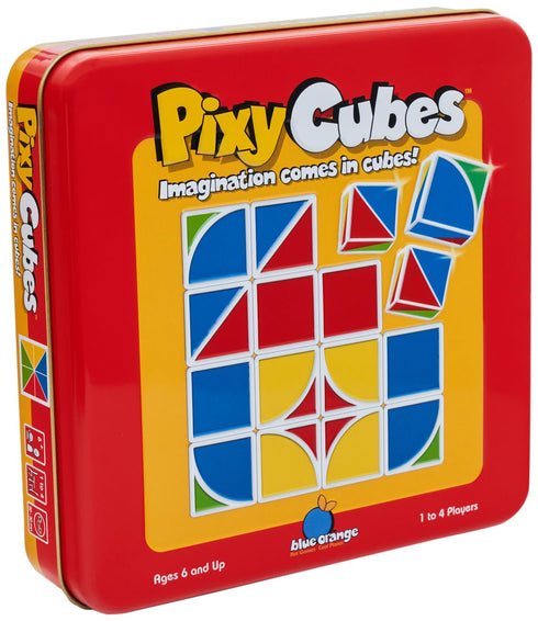 Pixy Cubes Matching Pattern Design Game - Speed or Memory Rules with Cubes in Tin Box, Ages 6+, 1 to 4 Players