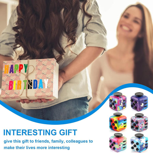 6 Pack Fidget Cube & Infinity Cube Toys for Adults & Kids, Multi-Sided Sensory Anxiety Relief Toys for ADD, ADHD, OCD