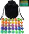 Double Color Glow in The Dark Dice Set, 35 Pieces Polyhedral Dice for RPG DND MTG Games with Black Velvet Pouch