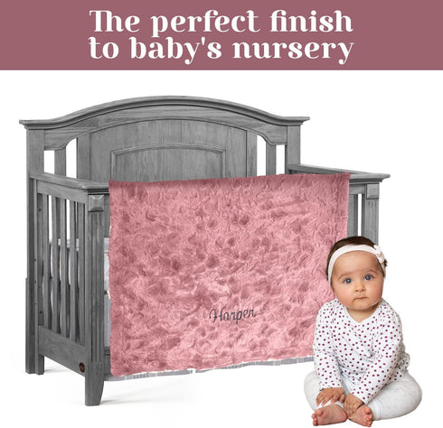 27x40 Inch berry bebe Luxury Receiving Blanket, Personalized Baby Blankets, Personalized Baby Gifts, Boutique Style
