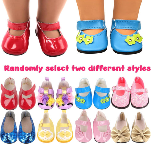 18-Inch 5 Sets 2 (8 Set 3-10 MSYO Doll Clothes & Accessories Kit: Pre-Styled Outfit + Pairs of Shoes Styles Available)