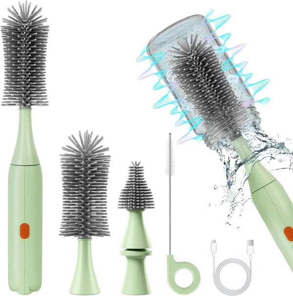 FXXQHT Electric Bottle Brush Cleaner Set, USB Rechargeable 360 Spin Baby Bottle Cleaner