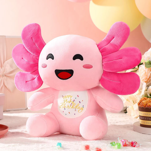 10 Inch Pink Axolotl Plush - Soft Cute Stuffed Animal Pillow for Kids Girls Birthday Gifts, Party Favor, Home Decor