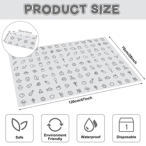 Resholder 40 28" 47" Pcs x Disposable Splat Mat for Under High Chair Baby Floor Mats Waterproof Splash Biodegradable