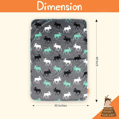 Dear Baby Gear Premium Car Seat Baby Blanket - Soft Swaddle Blanket for Boys and Girls, Moose Design