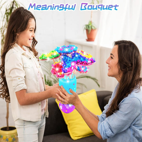 FJBICODA 5-12 8 2 1 5 6 7 8 9 10+ Poke Art Flower Bouquet Craft Kit - Arts and Crafts for Girls Ages - Make Your Own