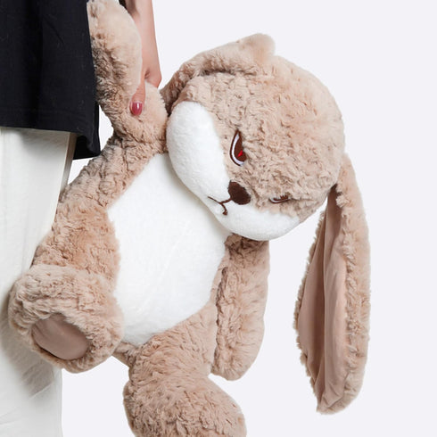 15.7" ZEIO Grumpy Bunny Stuffed Animal, Plush Rabbit Stuffed Animals with Floppy Ears, Cuddly Soft Plush Toys Huggable