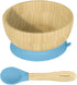 Abiie Octopod Bamboo Baby Bowl Set - Mess-Free High Chair Suction Bowl with Spoon for Toddlers, Blue
