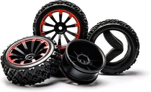 JIUWU 4-Pack Off-Road Wheels - 12mm Hex RC Wheels and Tires, High-Performance Upgrade for 1/10 RC Cars
