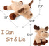 Adorable 13" Caribou Furry Reindeer Elk Moose Plush Toy for Kids, Super Soft Brown
