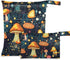 GOODOLD Mushrooms Forest Wet Dry Bag for Baby Cloth Diaper Waterproof Reusable Travel