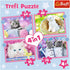 Trefl 4in1 Jigsaw Puzzle Fun Cats Print, DIY Creative Classic Puzzle for Adults and Children